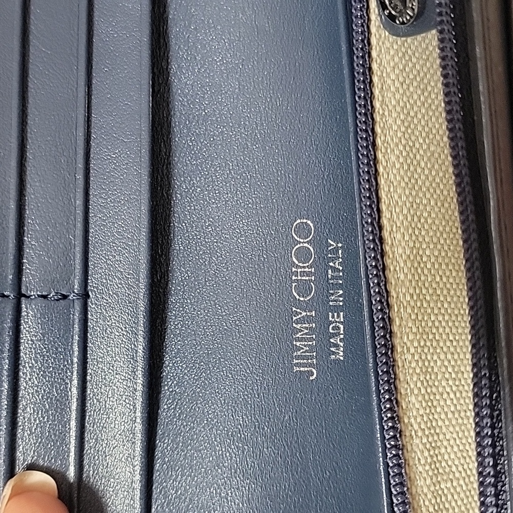 Jimmy Choo Blue Embossed Wallet - Picture 10 of 11